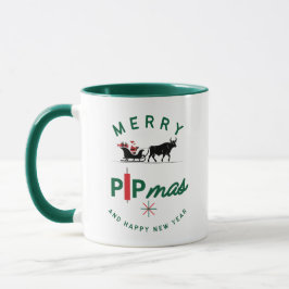 Santa Riding a Bull Sleigh – Forex Pipmas Gift マグカップ