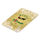 Santa Riding a Bull Sleigh – Forex Pipmas Gift  マグネット (左側)