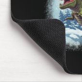 Santa Riding A Dinosaur T-rex Funny Christmas  マウスパッド (コーナー)