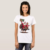 🎅🦃 Santa Riding a Turkey with Number 67 Funny Tシャツ (正面フル)