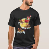 Santa Riding Bearded Dragon Christmas For Reptile Tシャツ (正面)