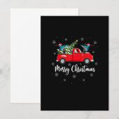 Santa Riding Christmas Tree Truck Hummingbird Chri 招待状 (正面/裏面)