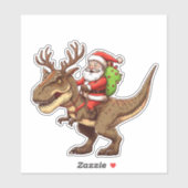 Santa Riding Dinosaur T-Rex  シール (シート)