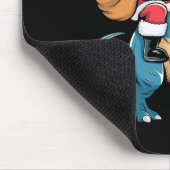 Santa Riding Dinosaur T Rex Christmas Boys Men Gir マウスパッド (コーナー)
