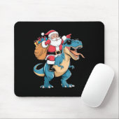 Santa Riding Dinosaur T Rex Christmas Boys Men Gir マウスパッド (マウス)