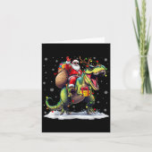 Santa Riding Dinosaur T Rex Christmas Boys Men Xma カード (正面)
