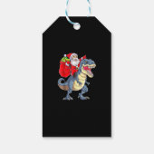 Santa Riding Dinosaur T Rex Christmas Boys Men Xma ギフトタグ (裏面)