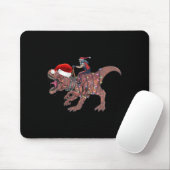 Santa Riding Dinosaur T Rex Christmas Boys Men Xma マウスパッド (マウス)