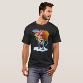 Santa Riding Dinosaur T rex Christmas Gifts Boys M Tシャツ (正面フル)