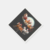 Santa Riding Horses Horse Sleigh Equestrian  スタンダードカクテルナプキン (角)