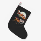 Santa Riding Horses Horse Sleigh Equestrian  スモールクリスマスストッキング (正面 (吊り時))