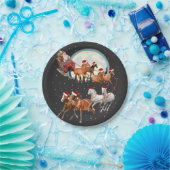 Santa Riding Horses Horse Sleigh Equestrian  ペーパープレート (パーティー)