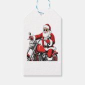 Santa Riding Motorcycle ギフトタグ (正面)