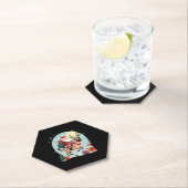 Santa Riding Reindeer Siamese Cat Christmas Tree L ペーパーコースター (インサイチュ)