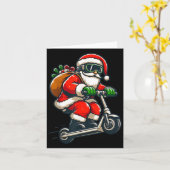 Santa Riding Scooter Christmas Pajama For Toddlers カード (黄色い花)