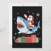 Santa Riding Shark Christmas Pajama Cute Ocean  招待状 (正面)