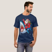 Santa Riding T Shirt Christmas Gifts Galaxy Space  Tシャツ (正面フル)