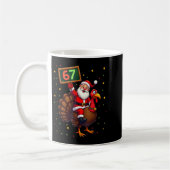 Santa Riding Turkey Take Number 67 Christmas &amp; コーヒーマグカップ (左)