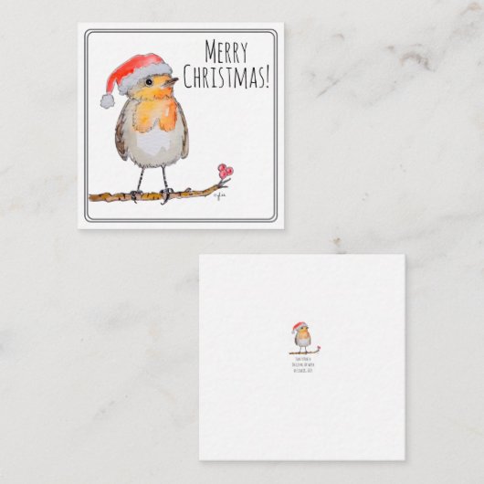 Santa Robin ノートカード (正面/裏面)