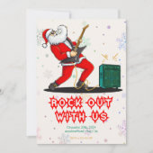 Santa Rock Out Party Christmas Invitation 招待状 (正面)