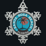 Santa Rosaのビーチのフロリダの熱帯海 スノーフレークピューターオーナメント<br><div class="desc">Santa Rosaのビーチのフロリダの熱帯海</div>