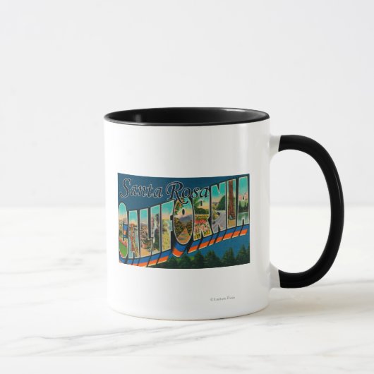 Santa Rosa,カリフォルニア州 – ラージレターのシーン マグカップ (右)
