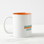 Santa Rosa Beach Florida Sun Palm Trees ツートーンマグカップ (左)