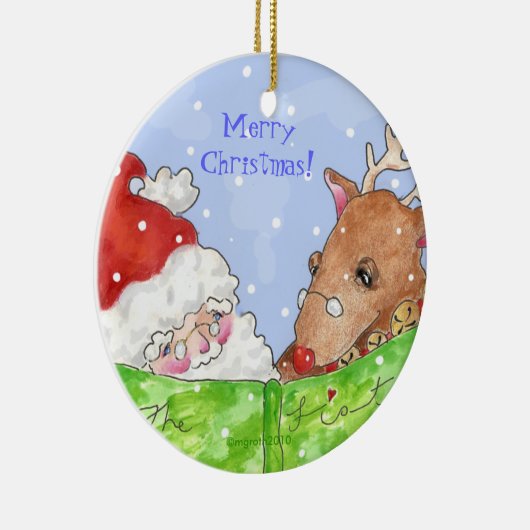 santa 、 rudolfおよびlist セラミックオーナメント (右)