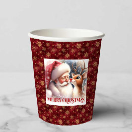Santa Rudolph Cartoon Style Christmas Party Cups 紙コップ