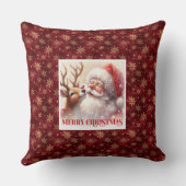 Santa Rudolph Christmas Pillow Cute Classic Design クッション (裏面)