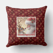 Santa Rudolph Christmas Pillow Festive Winter Fun  クッション (裏面)