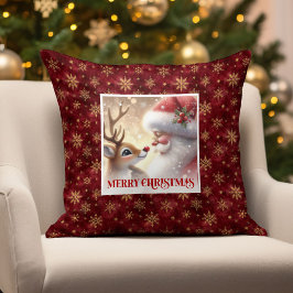 Santa Rudolph Christmas Pillow Festive Winter Fun  クッション