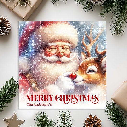 Santa Rudolph Custom Christmas Puzzle Best Kids  ジグソーパズル