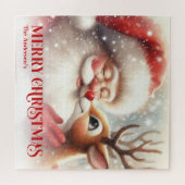 Santa Rudolph Custom Holiday Magic Puzzle for Kids ジグソーパズル (横)