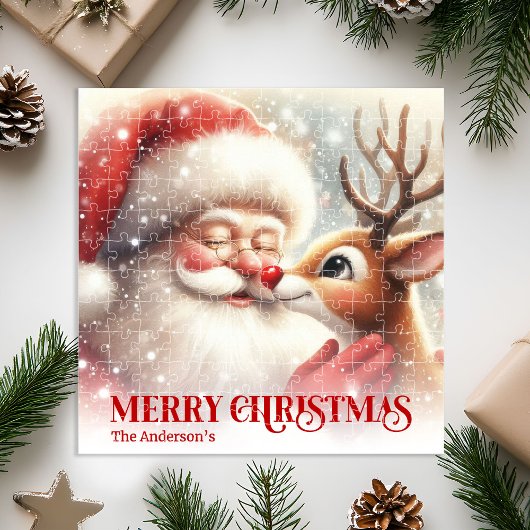 Santa Rudolph Custom Holiday Magic Puzzle for Kids ジグソーパズル