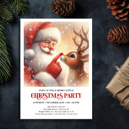 Santa Rudolph Festive Family Christmas Invite 招待状
