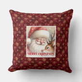 Santa Rudolph Festive Xmas Pillow Winter Wonderlan クッション (正面)