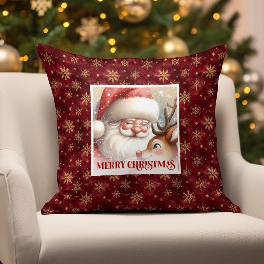 Santa Rudolph Festive Xmas Pillow Winter Wonderlan クッション