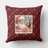 Santa Rudolph Holiday Cheer Pillow Cozy Christmas  クッション (裏面)