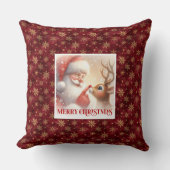 Santa Rudolph Holiday Pillow Christmas Cozy Vibes  クッション (正面)