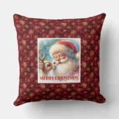 Santa Rudolph Joyful Xmas Pillow Classic Christmas クッション (裏面)