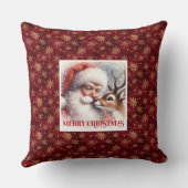 Santa Rudolph Joyous Christmas Pillow Festive Vibe クッション (裏面)