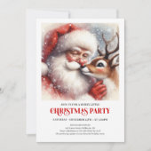 Santa Rudolph Traditional Holiday Party Invitation 招待状 (正面)