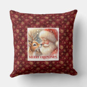 Santa Rudolph Xmas Pillow Merry Christmas Classic  クッション (裏面)