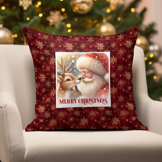Santa Rudolph Xmas Pillow Merry Christmas Classic  クッション