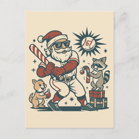 Santa’s 67 Christmas Baseball Meme ポストカード (正面)