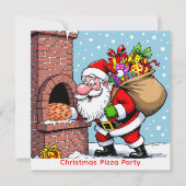 Santa’s Chimney Pizza Oven Christmas Gathering 招待状 (正面)