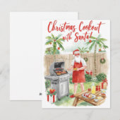 Santa’s Christmas Barbecue – Modern Watercolor シーズンカード (正面/裏面)