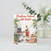Santa’s Christmas Barbecue – Modern Watercolor シーズンカード (スタンド正面)