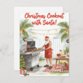 Santa’s Christmas Barbecue – Modern Watercolor シーズンカード (正面/裏面)